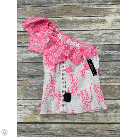 Top Sleeveless By Venus In Pink & White, Size: M