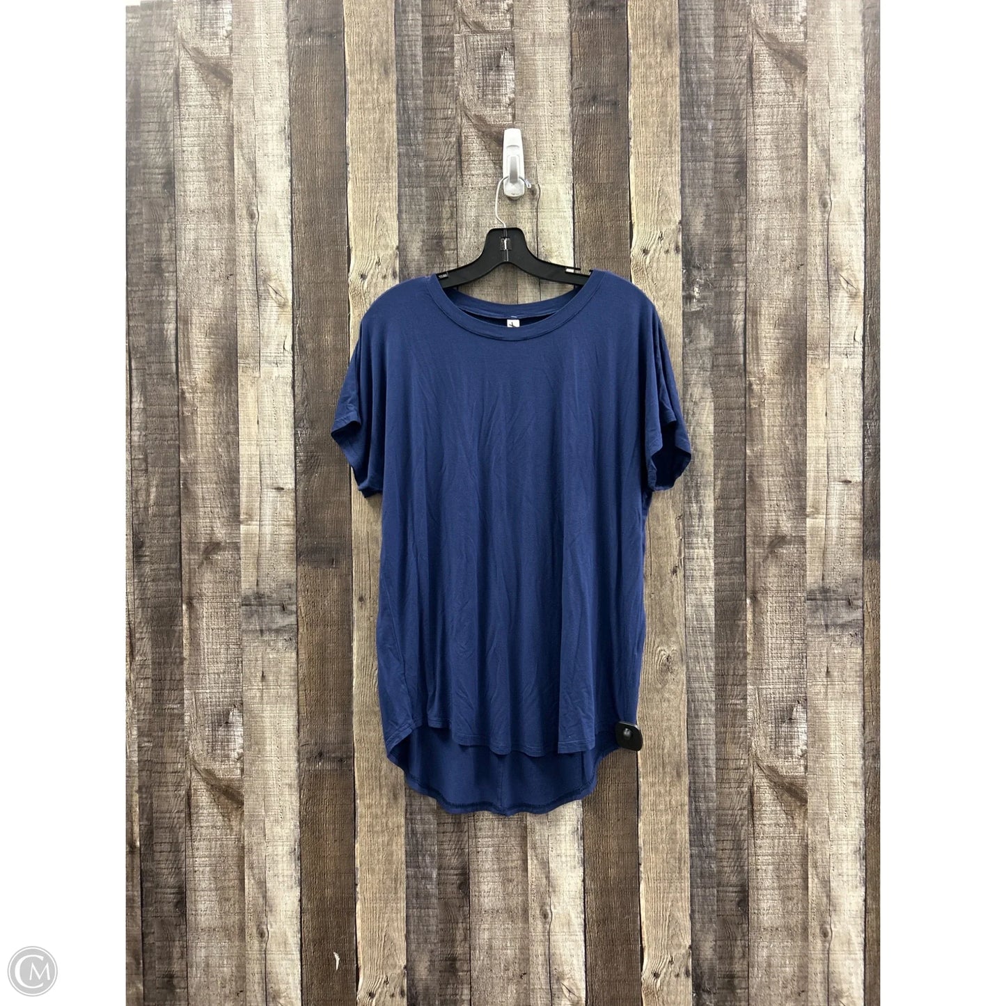 Top Short Sleeve By Cme In Blue, Size: L