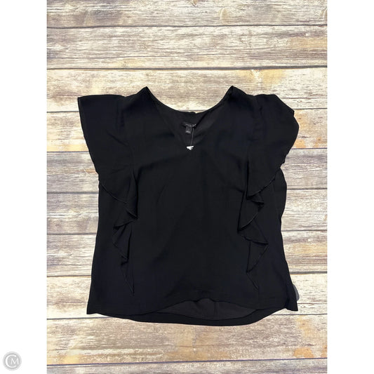Blouse Short Sleeve By Ann Taylor In Black, Size: L