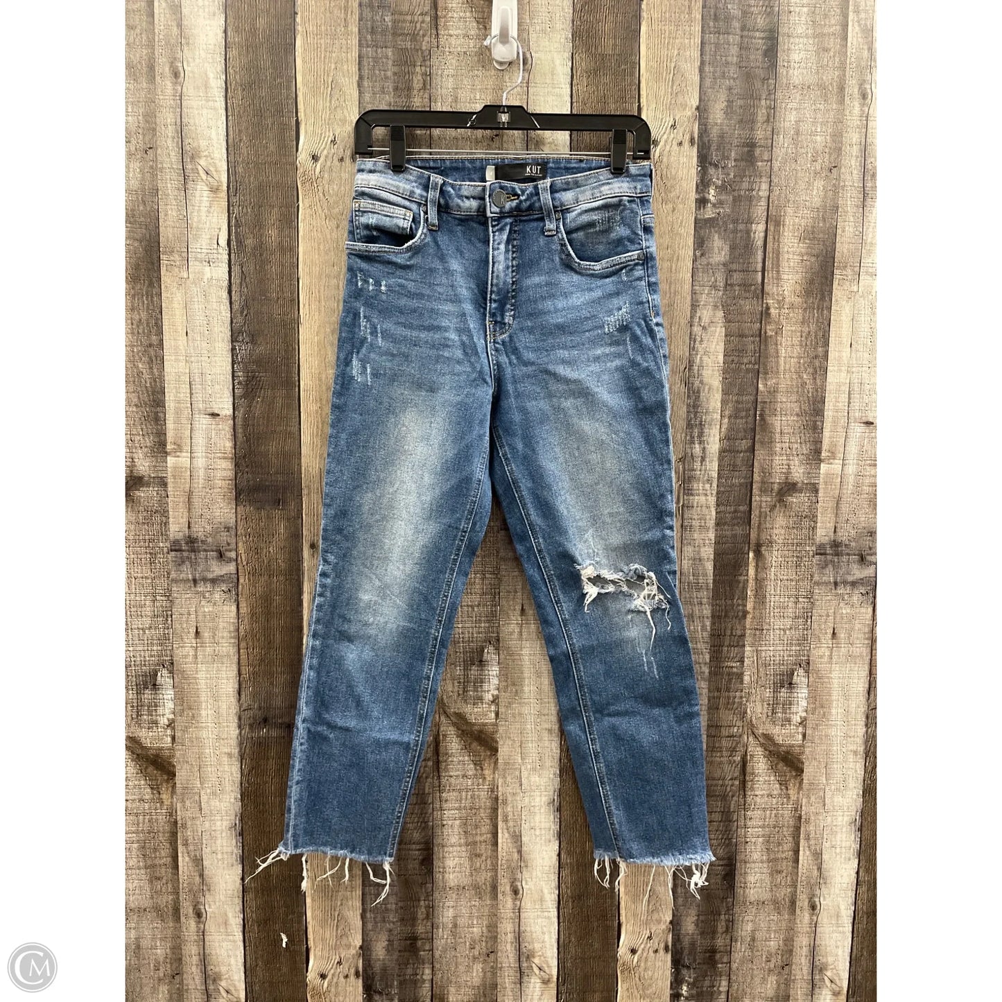 Jeans Straight By Kut In Blue, Size: 4