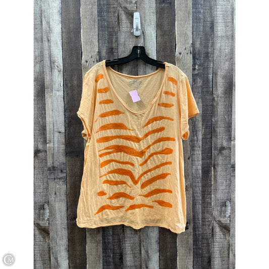 Top Short Sleeve By Seven 7 In Peach, Size: 22