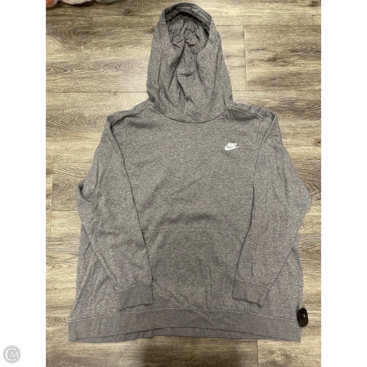 Sweatshirt Hoodie By Nike In Grey, Size: 2x