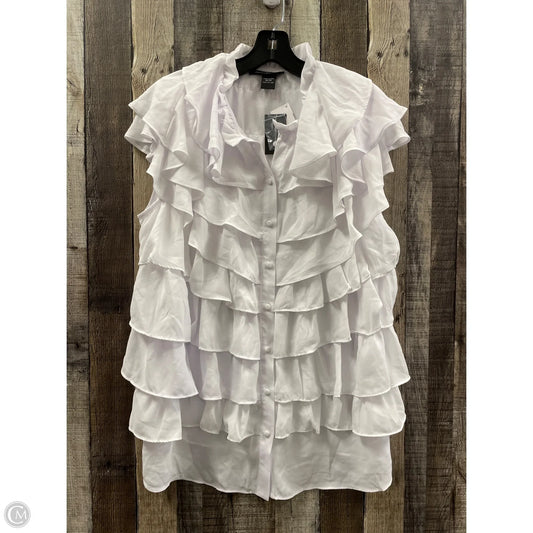 Top Sleeveless By Ashley Stewart In White, Size: 2x