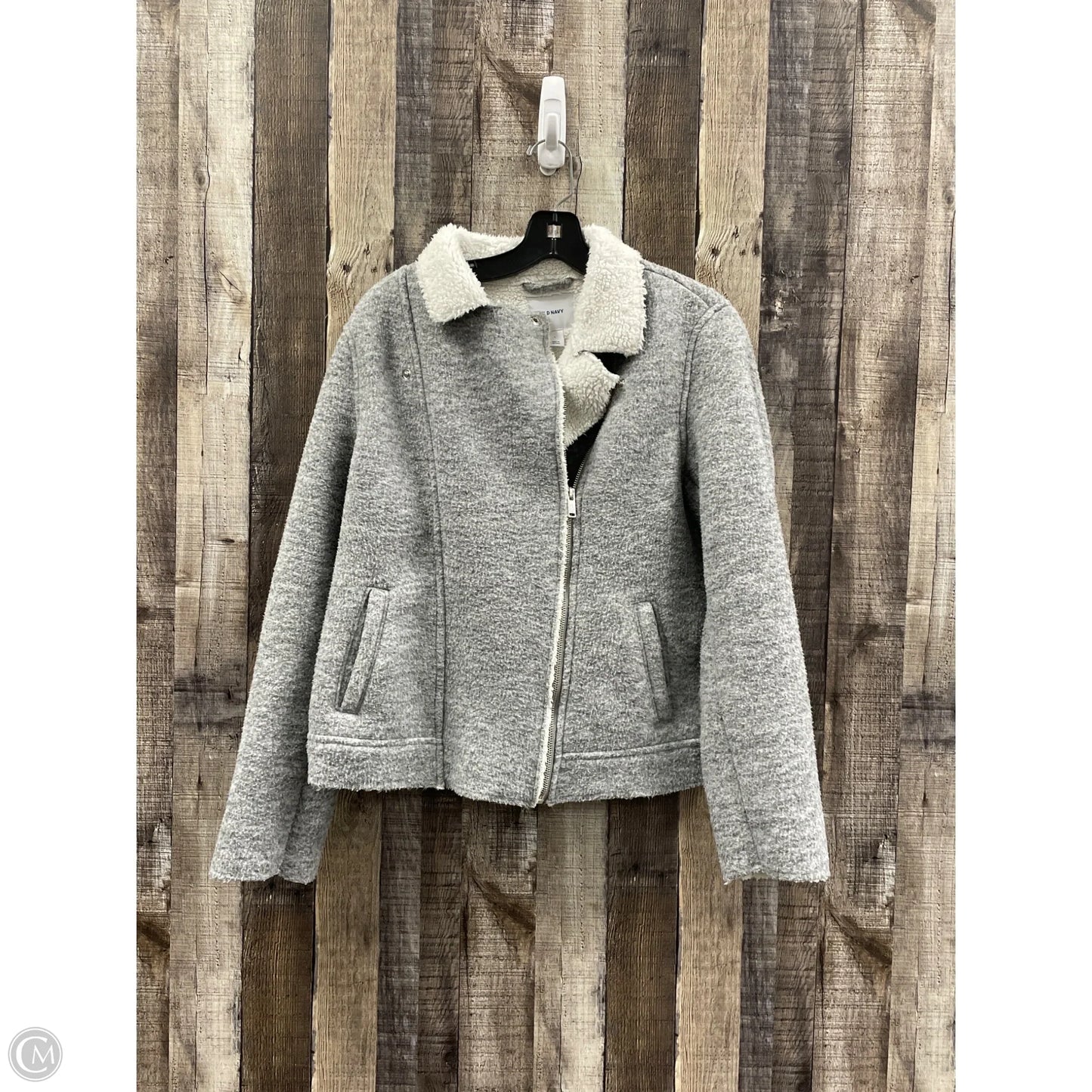 Jacket Moto By Old Navy In Grey, Size: L