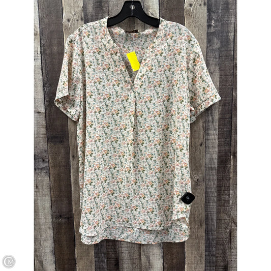 Top Short Sleeve By Timeson In Floral Print, Size: L