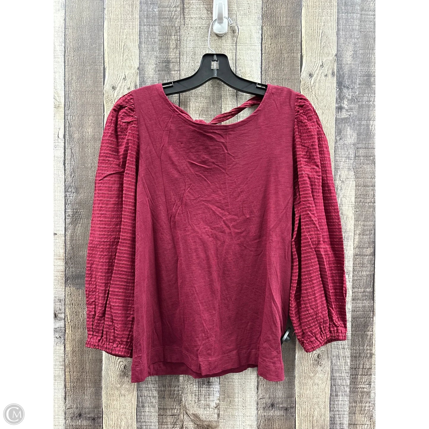 Top Long Sleeve By Loft In Red, Size: S