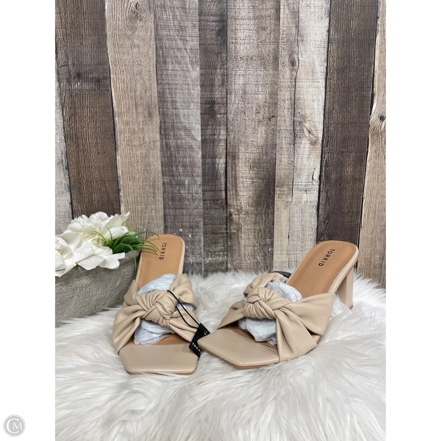 Sandals Heels Block By Torrid In Tan, Size: 11
