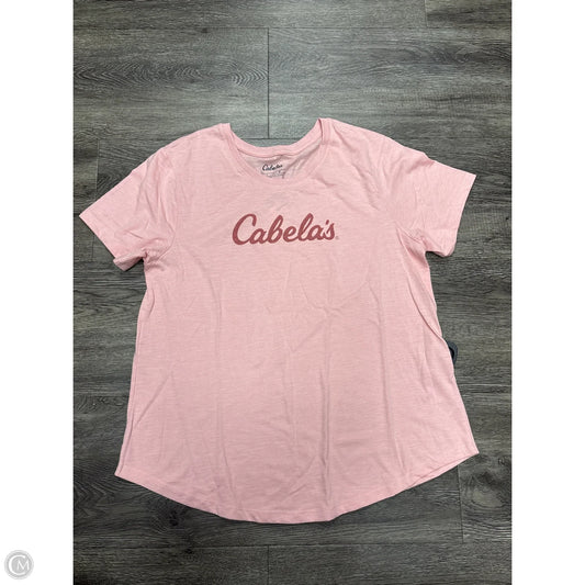 Top Short Sleeve By Cabelas In Pink, Size: L