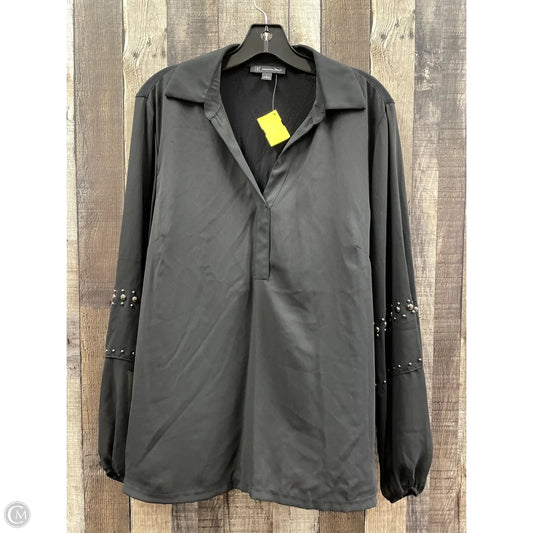 Blouse Long Sleeve By Inc In Black, Size: L