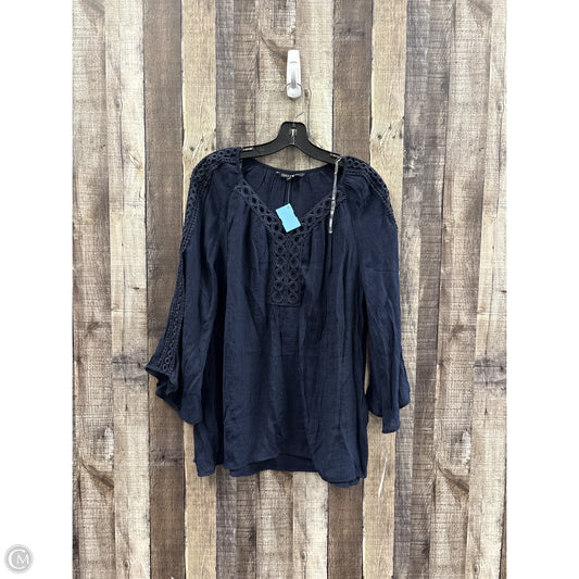 Top Long Sleeve By Zac And Rachel In Navy, Size: L