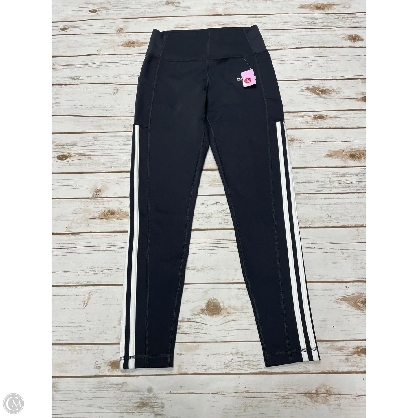 Athletic Leggings By Adidas In Grey, Size: M