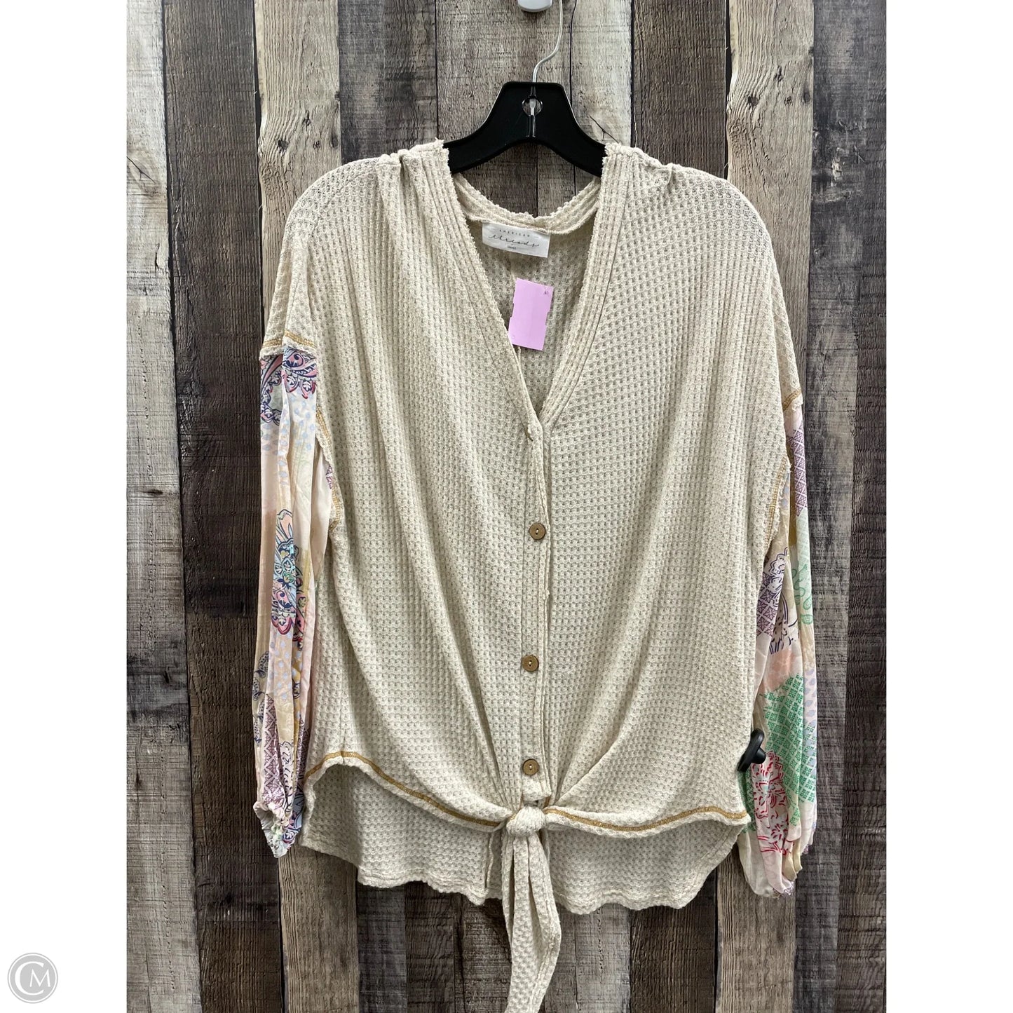 Top Long Sleeve By Cme In Cream, Size: S