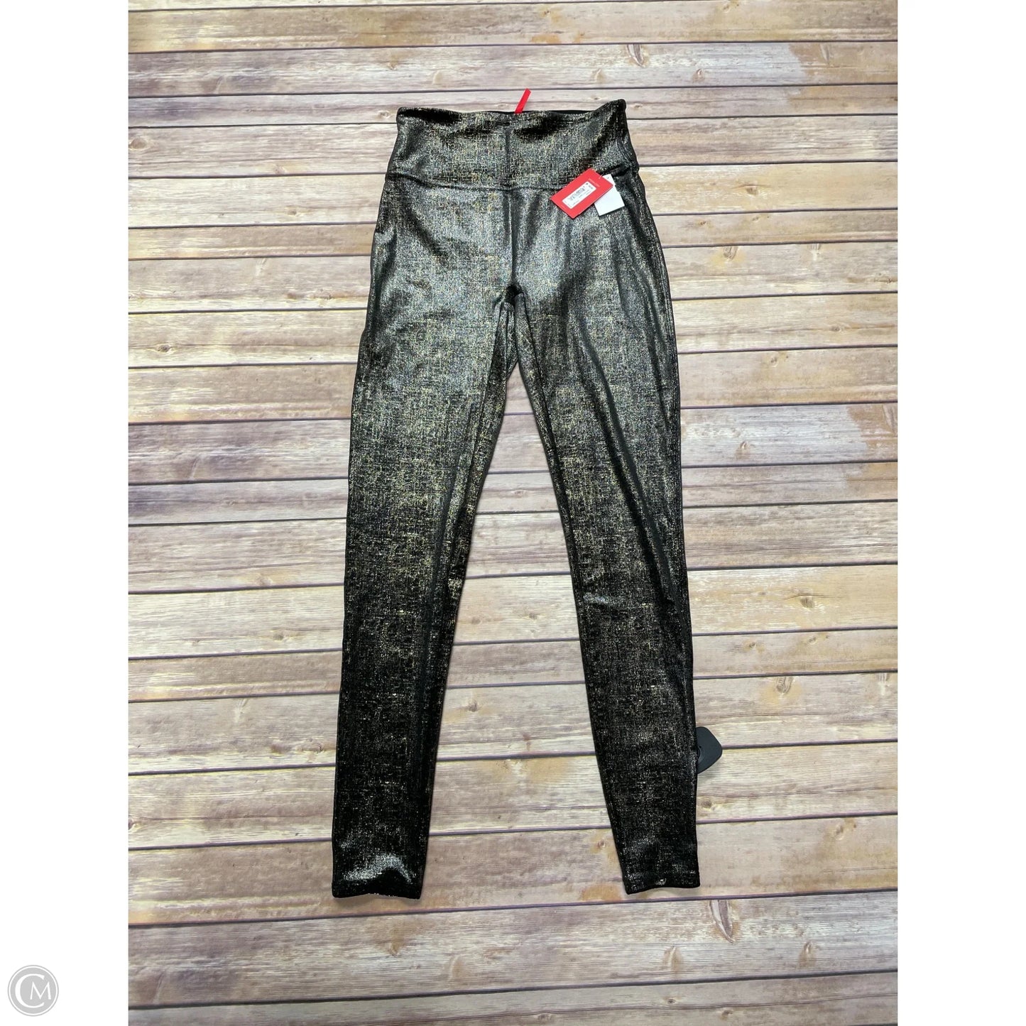 Pants Leggings By Spanx In Black & Gold, Size: M