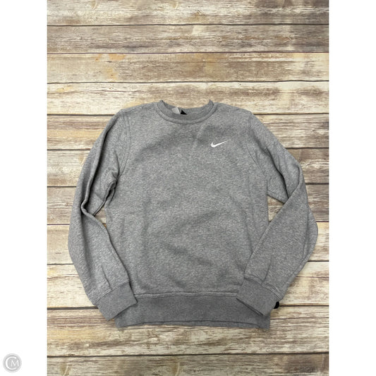 Athletic Sweatshirt Crewneck By Nike In Grey, Size: S