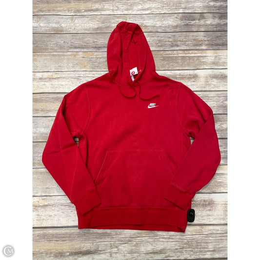 Athletic Sweatshirt Hoodie By Nike In Red, Size: S