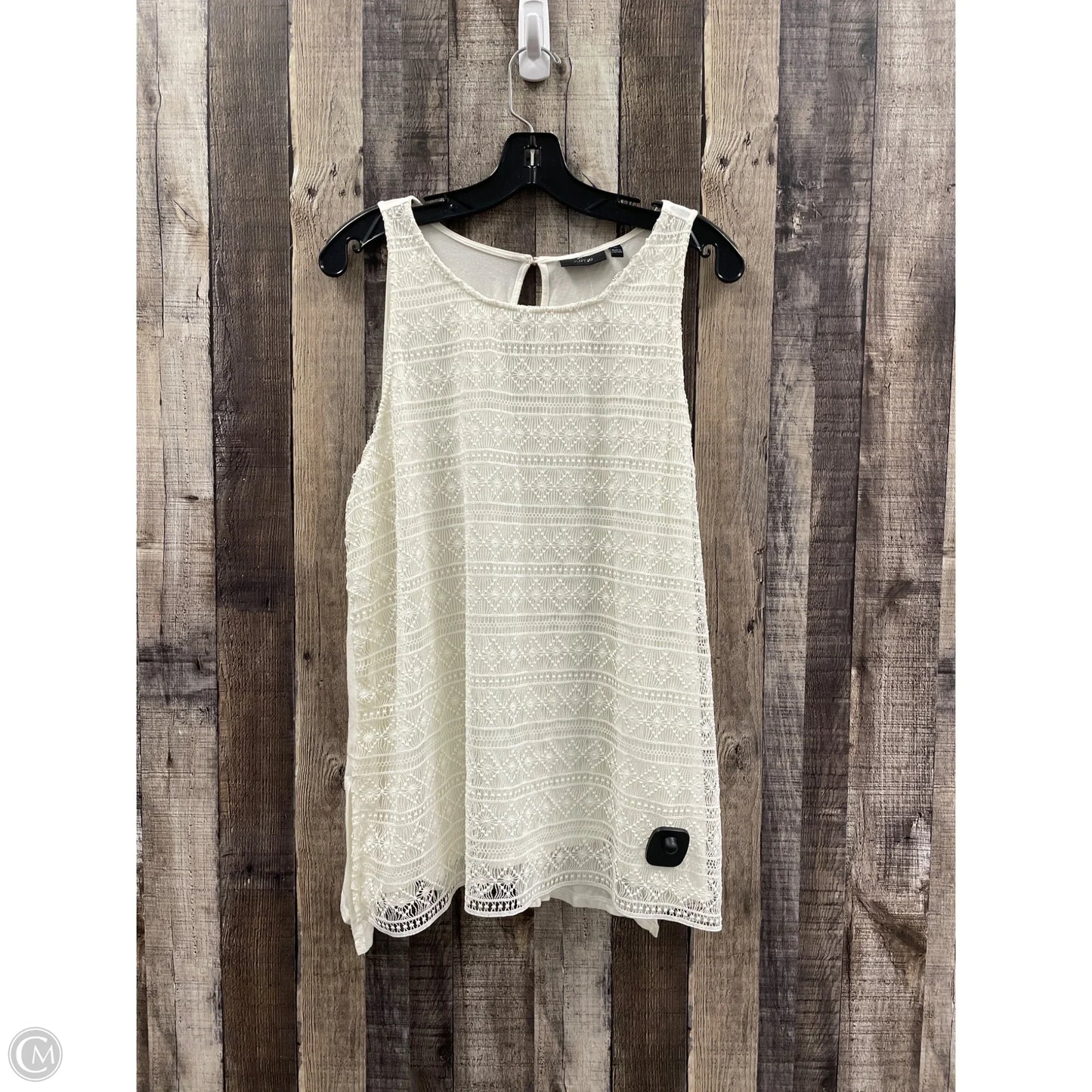 Top Sleeveless By Apt 9 In Cream, Size: Xl