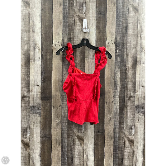 Top Sleeveless By Lc Lauren Conrad In Red, Size: M