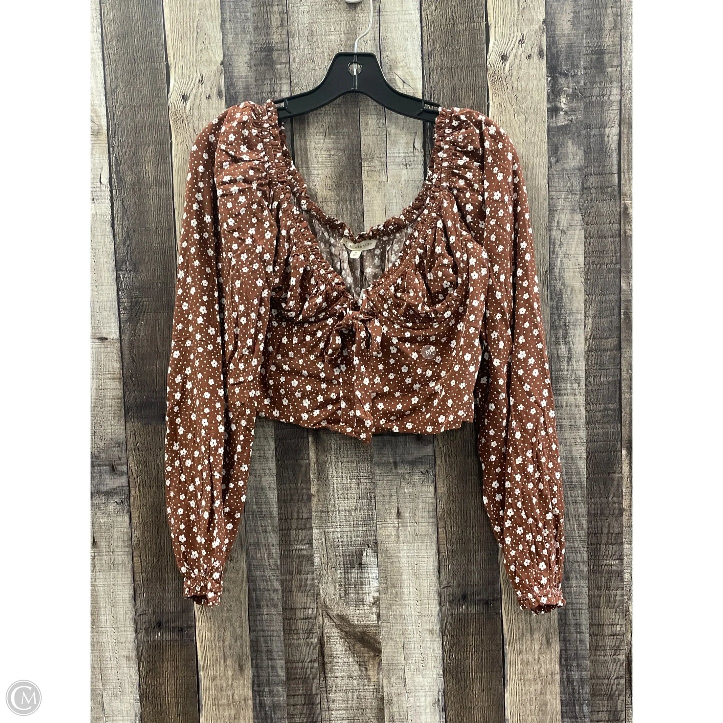 Top Long Sleeve By La Hearts In Brown, Size: M