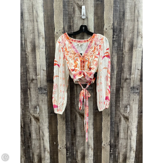 Top Long Sleeve By Guess In Floral Print, Size: S