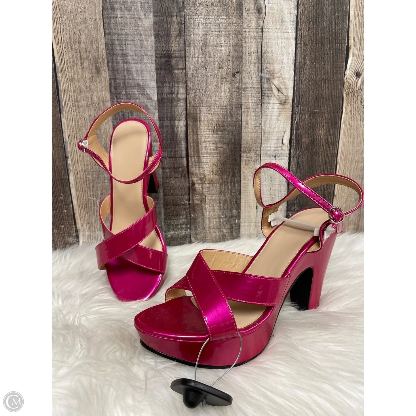 Sandals Heels Block By Cmf In Pink, Size: 9