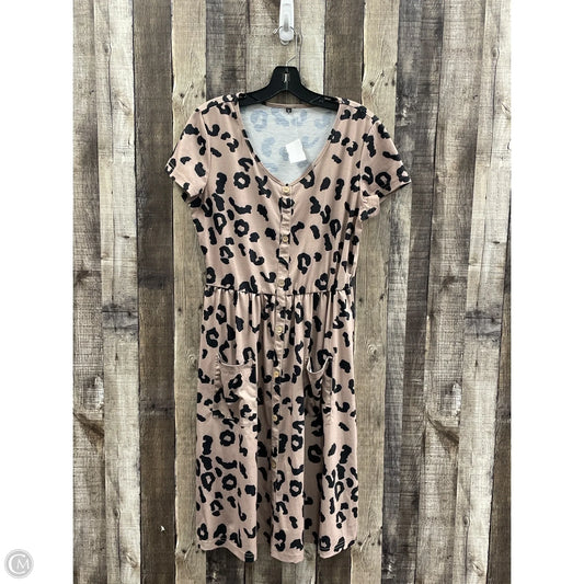 Dress Casual Midi By Cmf In Animal Print, Size: L