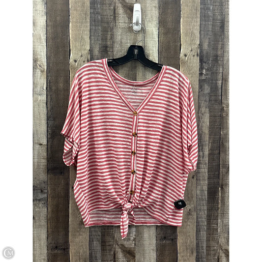 Top Short Sleeve By Ana In Striped Pattern, Size: Xl