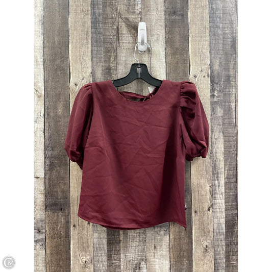 Top Short Sleeve By Express In Maroon, Size: M