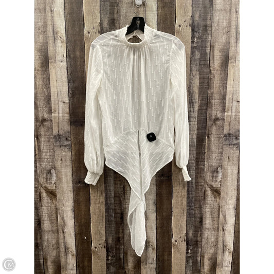 Top Long Sleeve By Express In White, Size: Xs