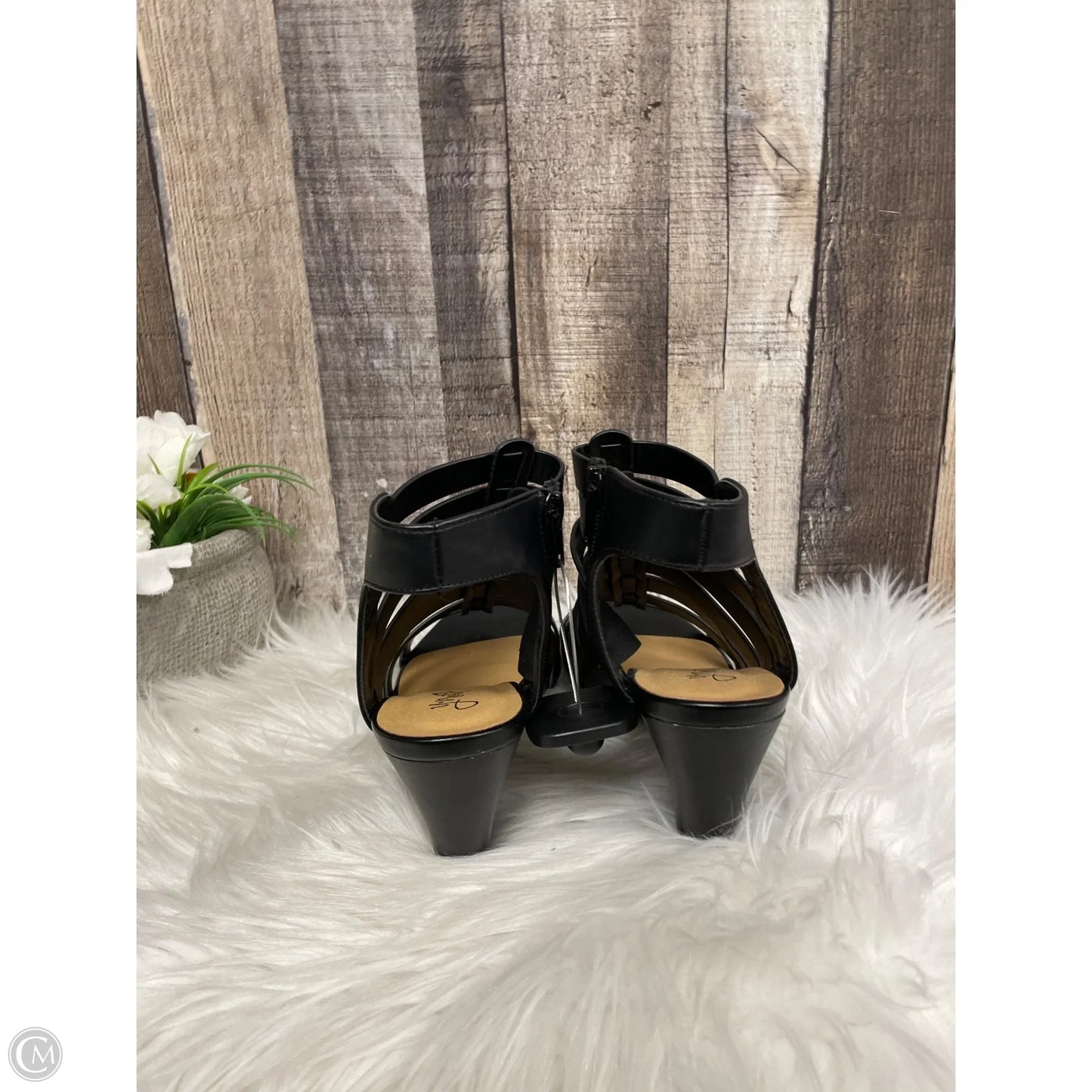 Sandals Heels Block By Cme In Black, Size: 6