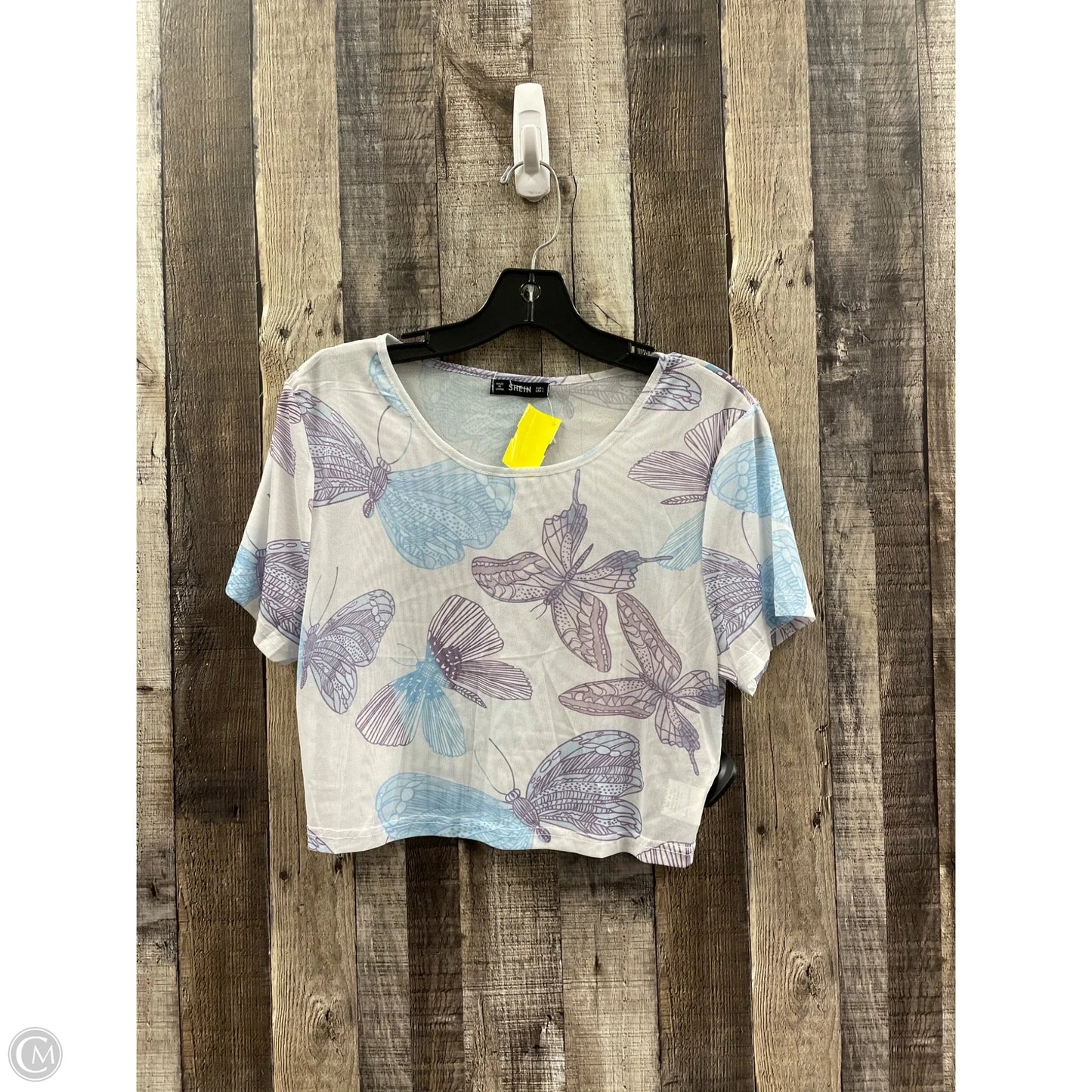 Top Short Sleeve By Shein In Blue & Purple, Size: L