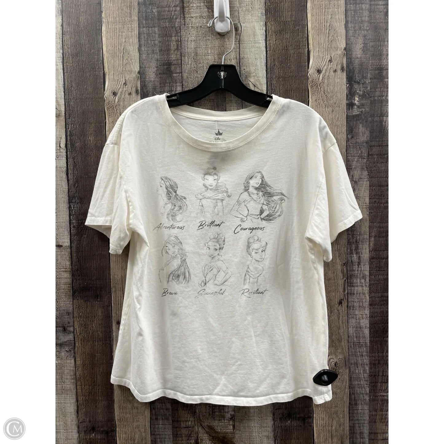 Top Short Sleeve Basic By Disney In White, Size: Xl