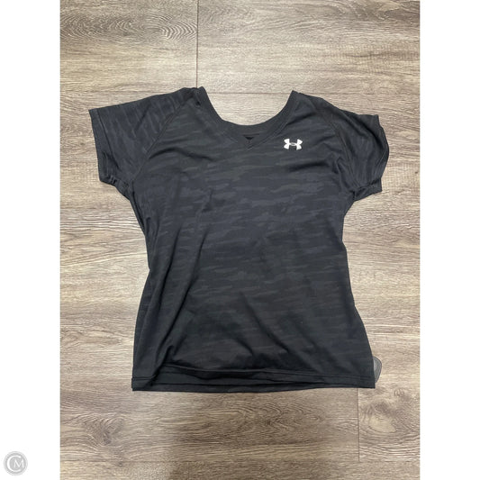 Athletic Top Short Sleeve By Under Armour In Black, Size: S