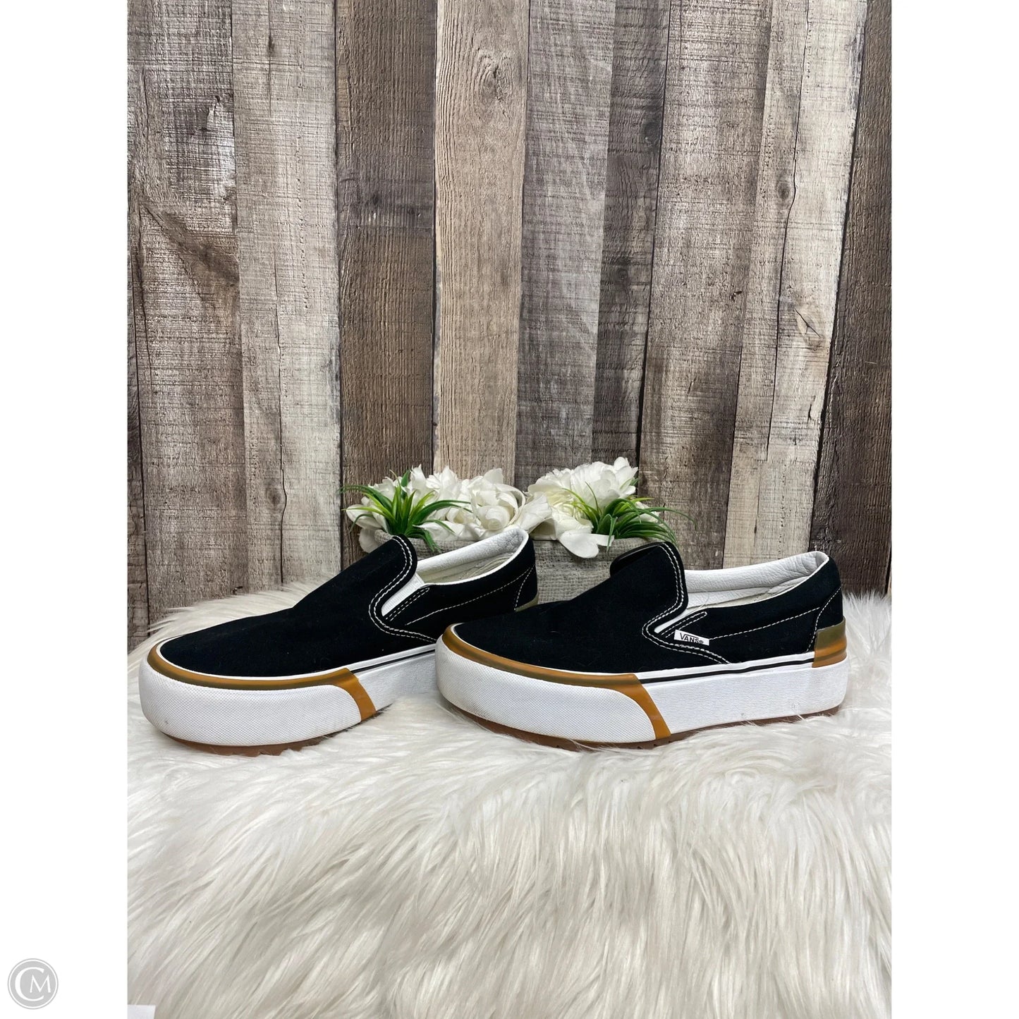 Shoes Flats By Vans In Black, Size: 9.5