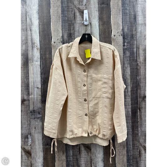 Top Long Sleeve By Emery Rose In Tan, Size: S