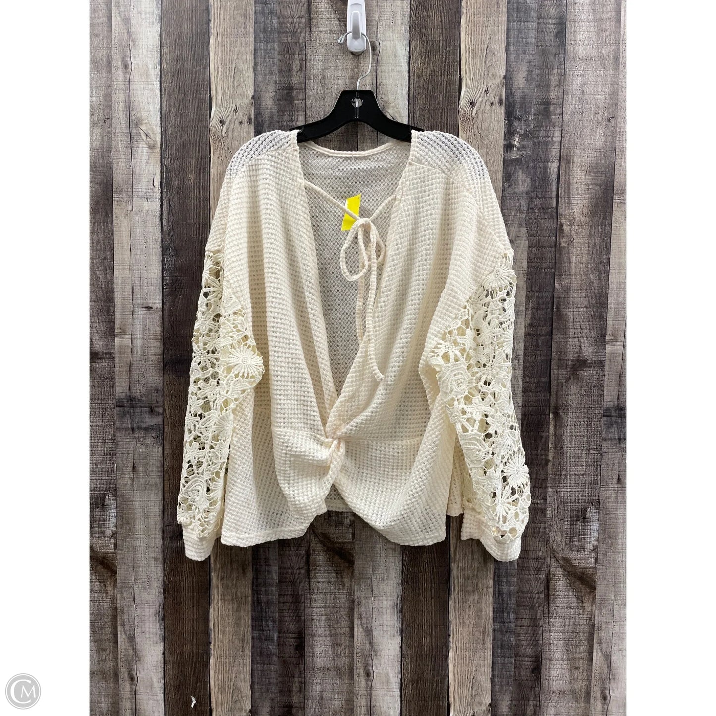 Top Long Sleeve By Shein In Cream, Size: 4x