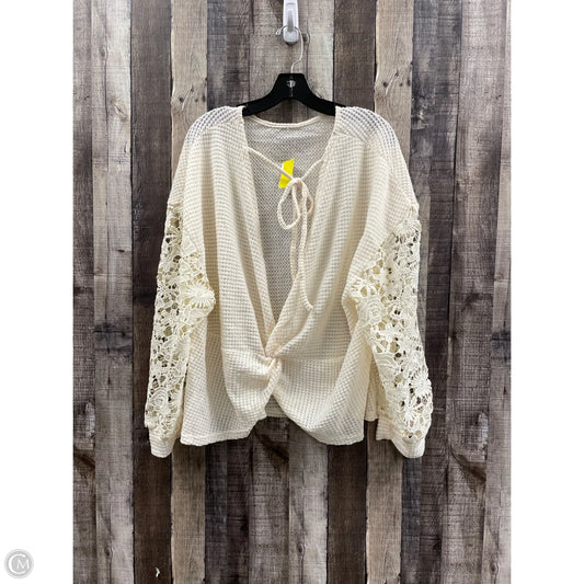 Top Long Sleeve By Shein In Cream, Size: 4x