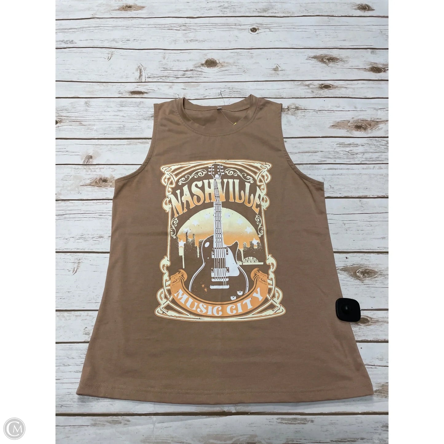 Top Sleeveless By Cmf In Tan, Size: S