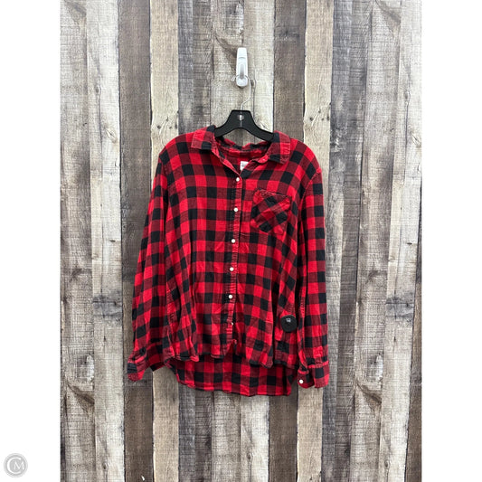Top Long Sleeve By Gap In Plaid Pattern, Size: Xl