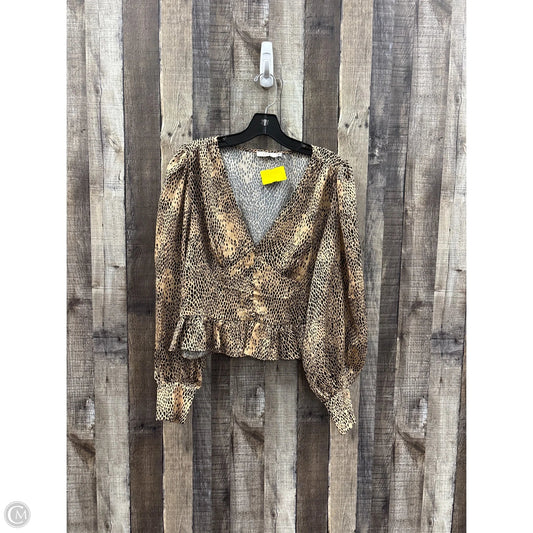 Top Long Sleeve By Lush In Animal Print, Size: L