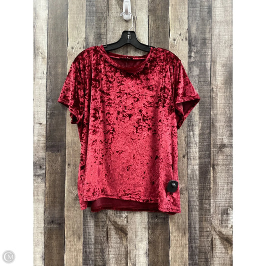 Top Short Sleeve By Cme In Red, Size: 2x