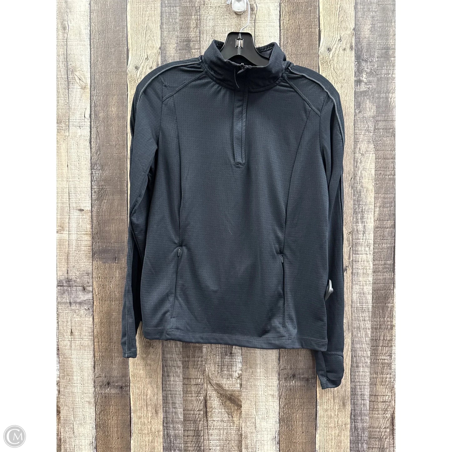 Athletic Top Long Sleeve Collar By Mondetta In Black, Size: M
