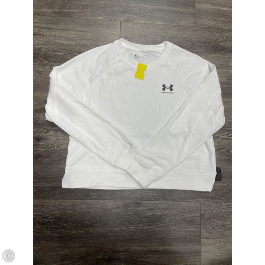Athletic Top Long Sleeve Crewneck By Under Armour In White, Size: L