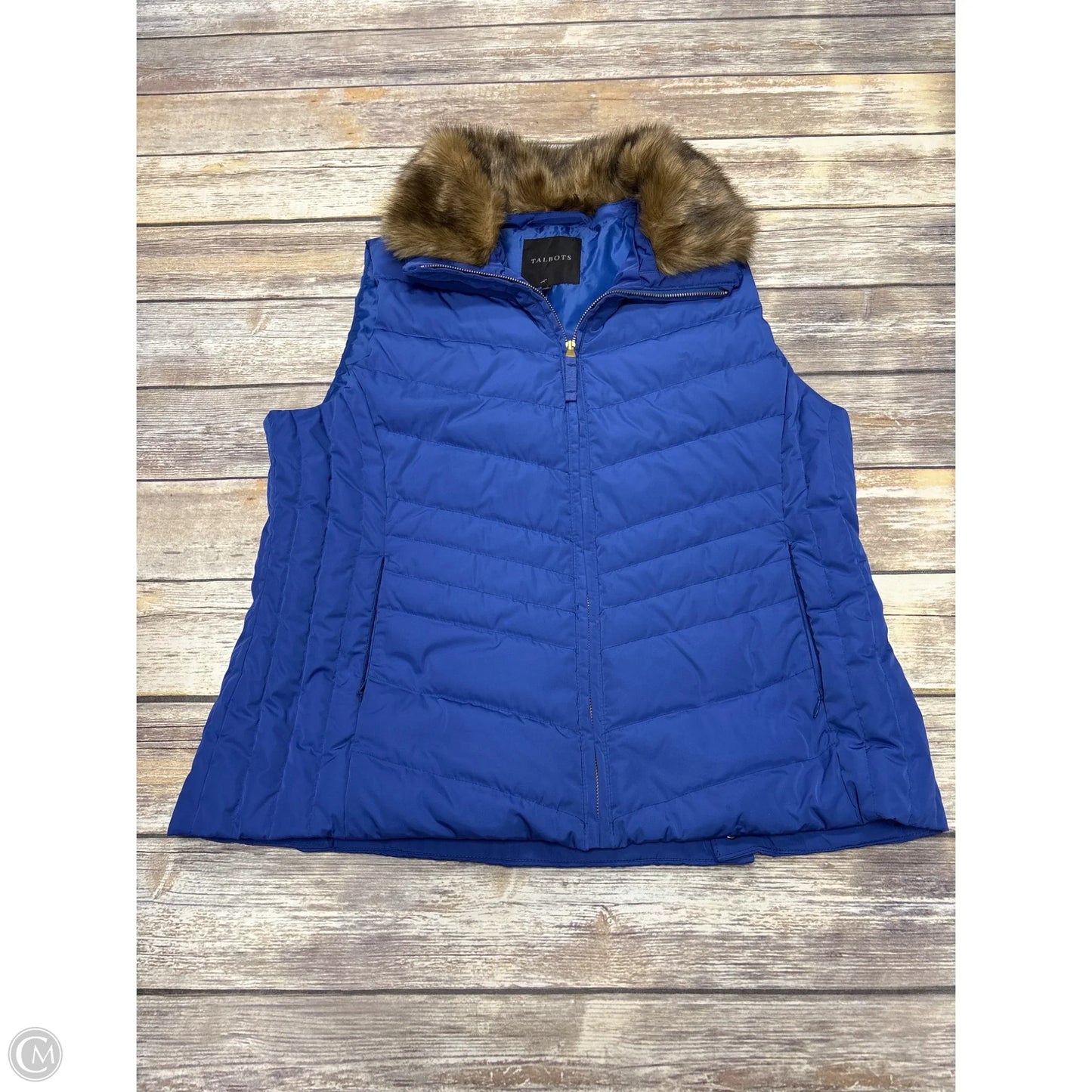 Vest Puffer & Quilted By Talbots In Blue, Size: Xl