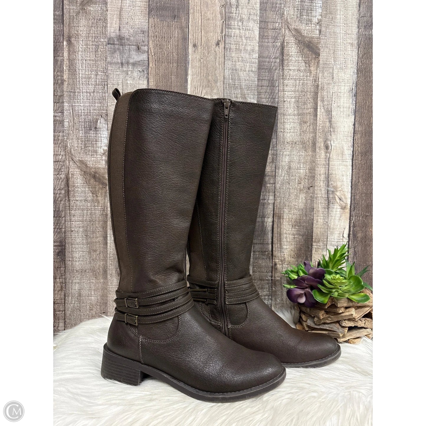 Boots Knee Heels By White Mountain In Brown, Size: 9