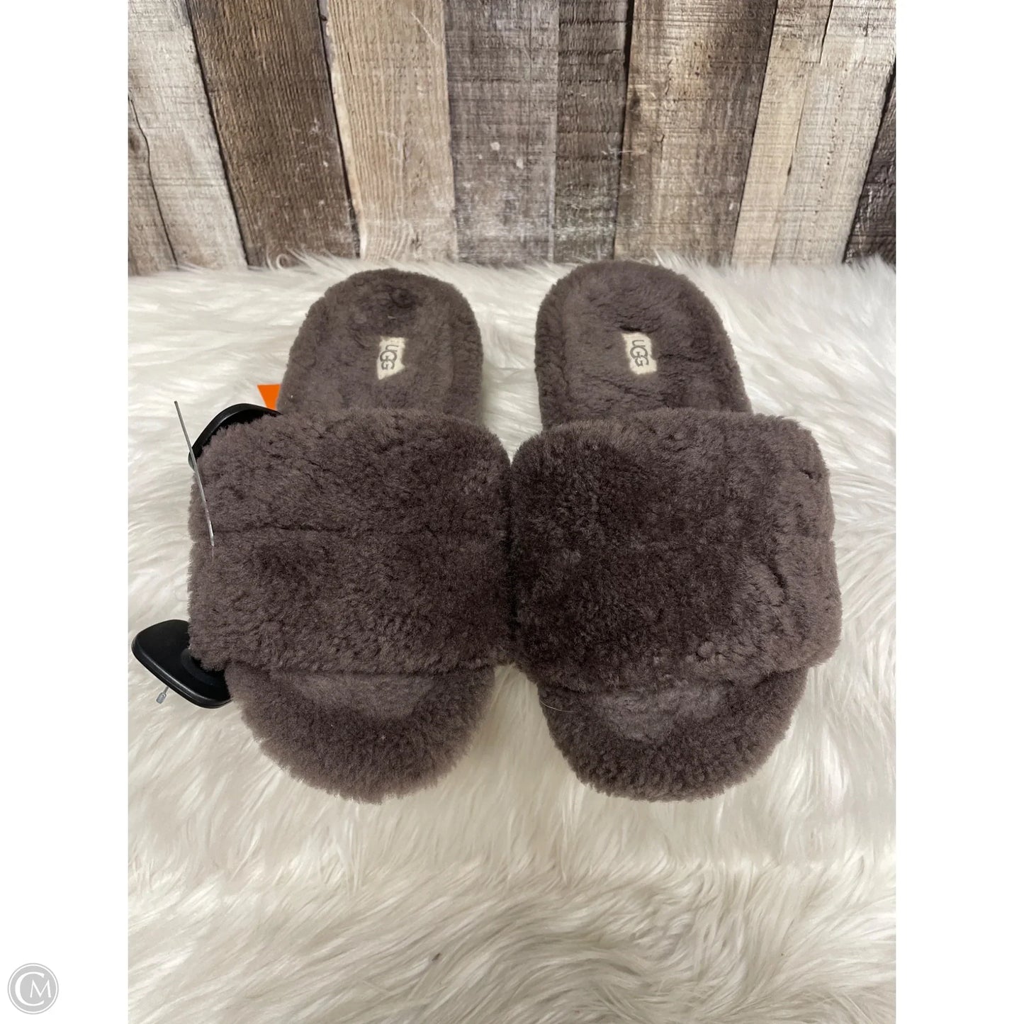 Slippers Designer By Ugg In Animal Print, Size: 9.5