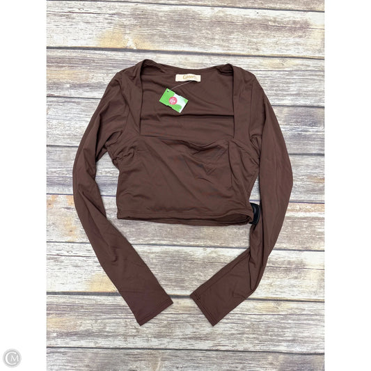 Top Long Sleeve By Cme In Brown, Size: S
