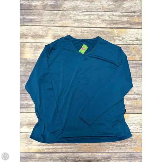 Athletic Top Long Sleeve Collar By Cme In Blue, Size: 2x