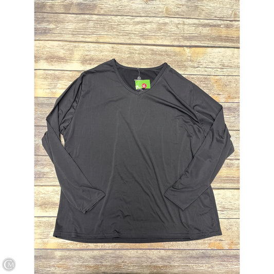 Athletic Top Long Sleeve Collar By Cme In Grey, Size: 2x