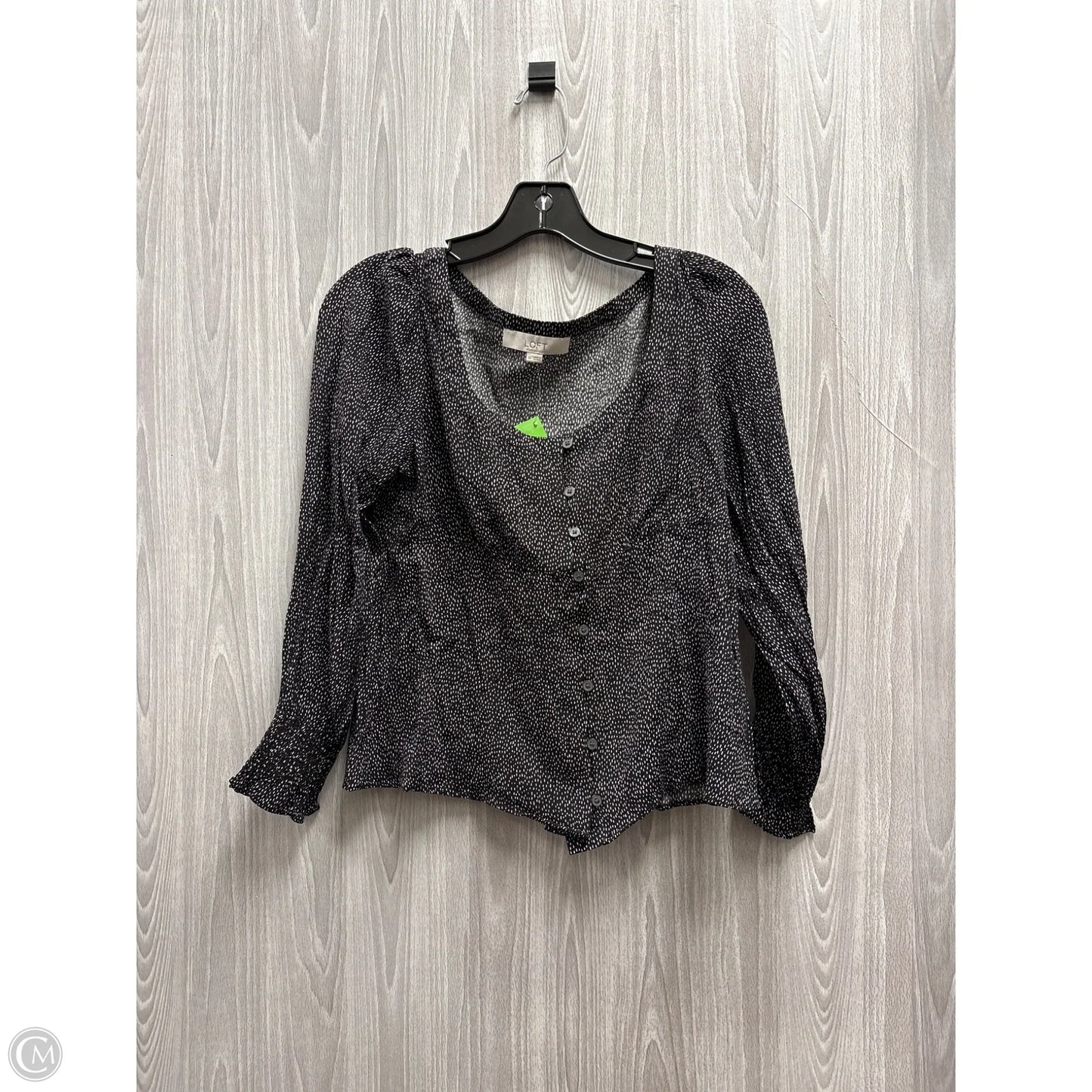 Top Long Sleeve By Loft In Black & White, Size: Xs