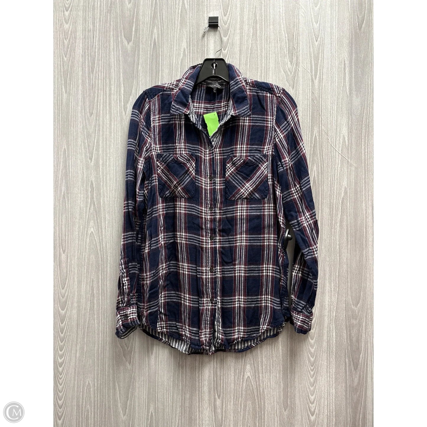 Top Long Sleeve By Lucky Brand In Plaid Pattern, Size: M
